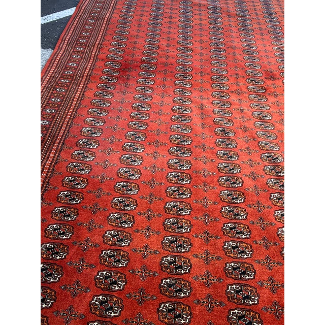 9ft 4in X 12ft Bokhara Hand Knotted Area Rug For Sale - Image 4 of 12