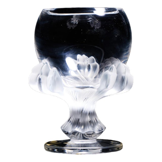 Lalique Crystal Bagheera Lion Paw Vase For Sale