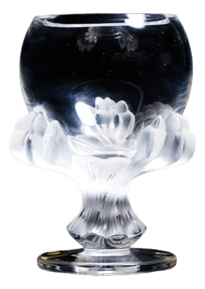 Lalique Crystal Bagheera Lion Paw Vase