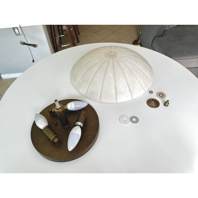 Directoire-Style French Pleated Alabaster Bowl Flush Mount Ceiling Light For Sale - Image 17 of 17