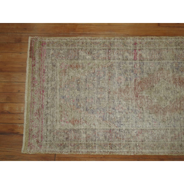 Rare Shabby Chic Late 19th Century Wool Narrow Khotan Runner For Sale - Image 4 of 18