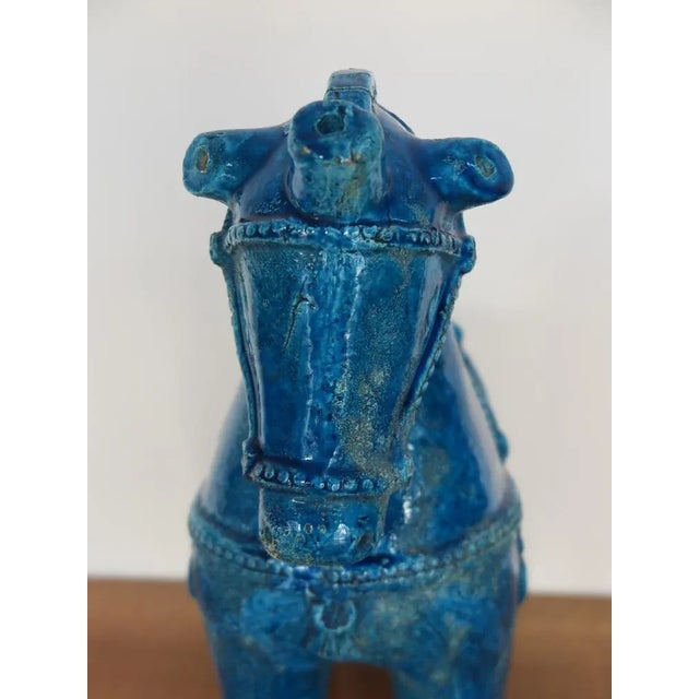 1960s Blue Ceramic Horse Sculpture by Aldo Londi for Bitossi Fiorentino, 1960 For Sale - Image 5 of 12