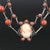 Mid-Century Modern Vintage Sterling Silver Shell and Coral Necklace For Sale - Image 3 of 7