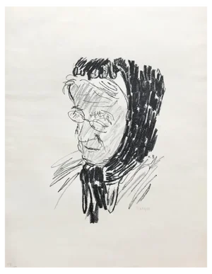 Hans Berger, Grand maman aux lunettes, 1920, Lithograph