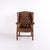 Set of George III Style Wingback Armchair and Ottoman in Brown Leather, 1890s For Sale - Image 3 of 15
