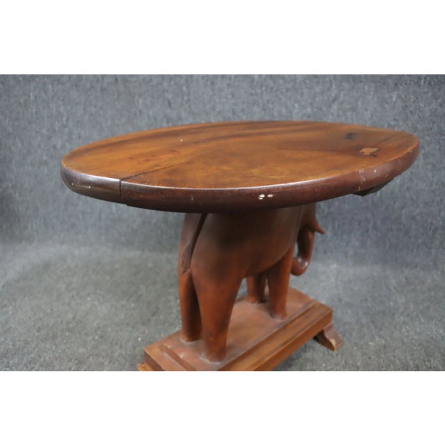 Modern Elephant Base Accent Table For Sale - Image 4 of 9