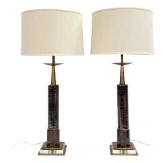 Pair of Deco Style Architectural Table Lamps For Sale