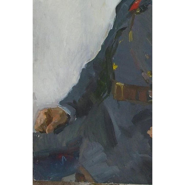 1970s Antique Oil Painting Portrait: Soviet-Era Ukrainian Art, 1970s 130-85 For Sale - Image 5 of 6