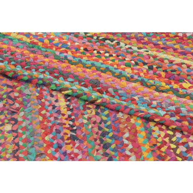 Textile Vintage Italian Braided Polychromatic Wool Rug by Rug & Kilim, Europe For Sale - Image 7 of 9