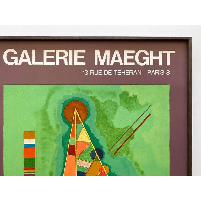 Wassily Kandinsky Vintage 1965 Mid Century Modern Fine Art Lithograph Print Framed Paris Exhibition Poster " Bunt Im Dreieck " 1927 For Sale - Image 10 of 16