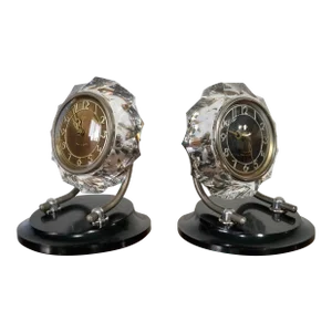 1930’s Art Deco Ussr Majak Crystal Clocks - a Pair