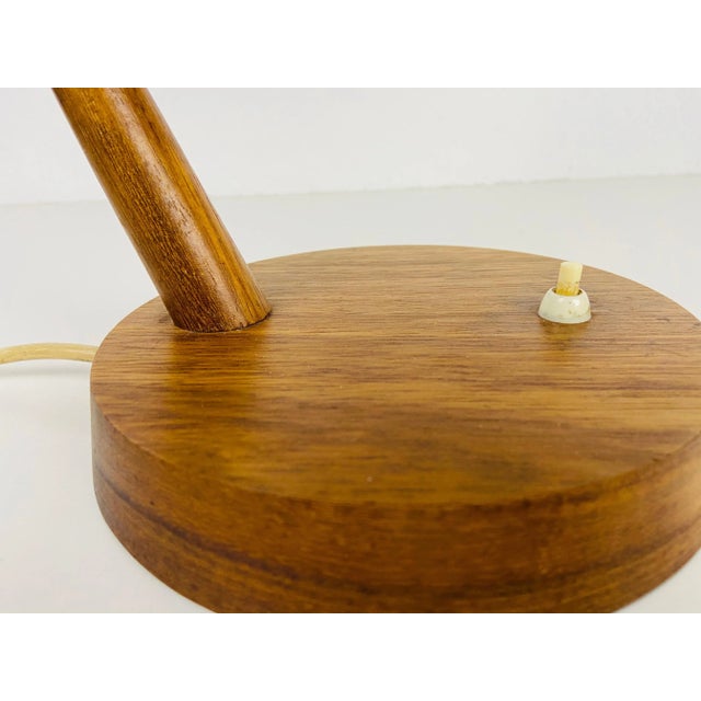 Mid-Century Teak and Rattan Table Lamp from Temde, 1970s For Sale - Image 9 of 12