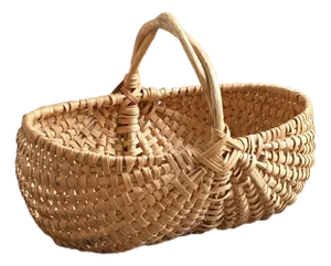 Small Late-20th Century Buttocks Basket W/ Twisted Wood Handle