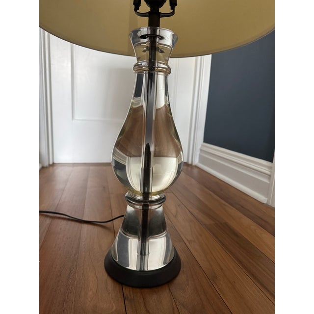 Transitional Pair of Pottery Barn Marston Crystal Lamps For Sale - Image 3 of 3