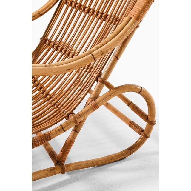 Scandinavian Modern Easy Chairs in Cane & Rattan by Viggo Boesen, 1940s, Set of 2 For Sale - Image 4 of 9