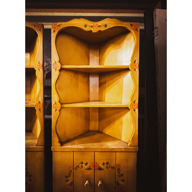 1930s Monterey Tall Corner Hutch Cabinets, Signed, A Pair For Sale - Image 11 of 17