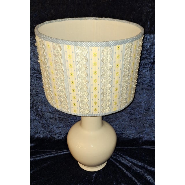 Vintage Table Lamp with Fabric Shade, 1980s For Sale - Image 6 of 8