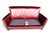 Crate & Barrel Vintage Hand-Dyed Burgundy Leather Loveseat With Rich Patina and Sloped Arms For Sale - Image 10 of 15