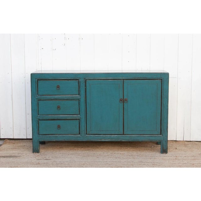 Asian Asian Celadon Blue Credenza For Sale - Image 3 of 11