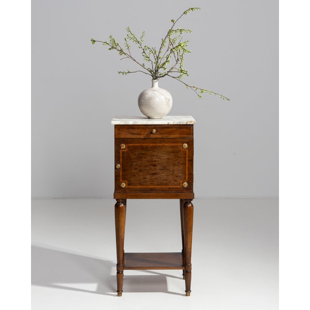 19th Century Eclectic Marble-Top Side Table With Brass Accents For Sale - Image 12 of 16