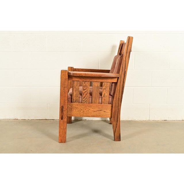 Harden Furniture Antique Mission Oak Arts & Crafts Lounge Chair, Circa 1910 For Sale - Image 11 of 13