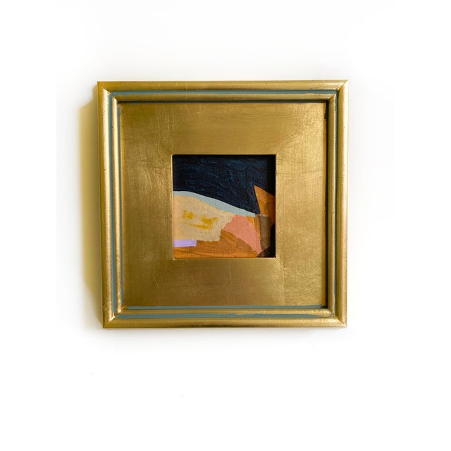 Two original mini paintings by Jessalin Beutler in a set with matching gold frames. Artwork is acrylic on canvas wrapped...