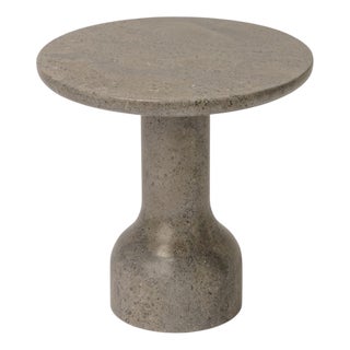 Peso Minimalist Round Side Table in Limestone by Depping & Jørgensen For Sale