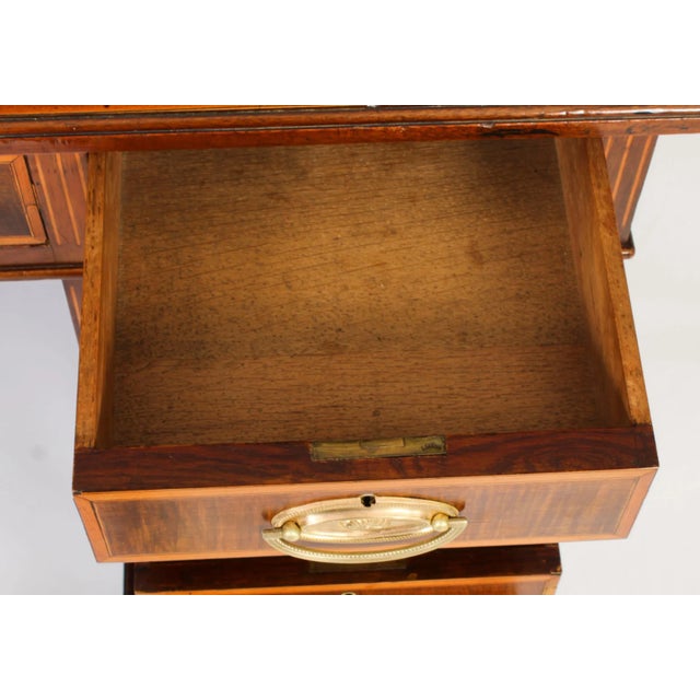 19th Century Victorian Inlaid Mahogany Pedestal Desk For Sale - Image 17 of 18