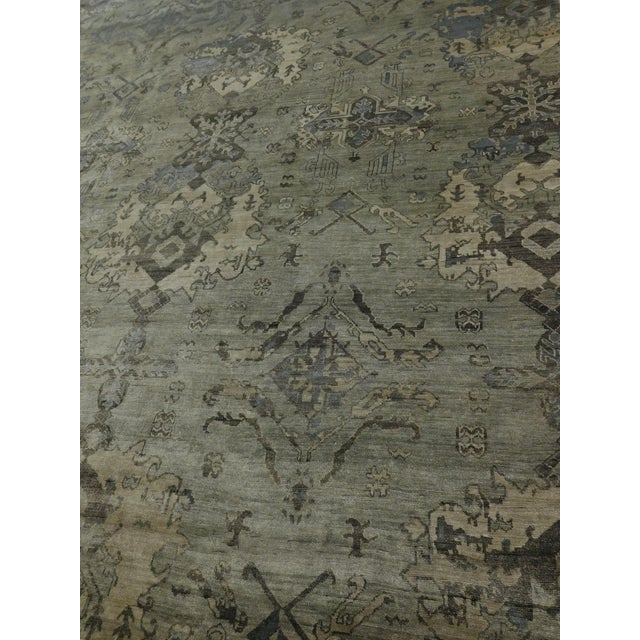 Textile Bamboo Silk Oushak Rug - 8’10” x 11’8” For Sale - Image 7 of 10