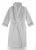 Contemporary Turkish Plush Bathrobe with Piping in Small/Medium in White/Grey For Sale - Image 3 of 3