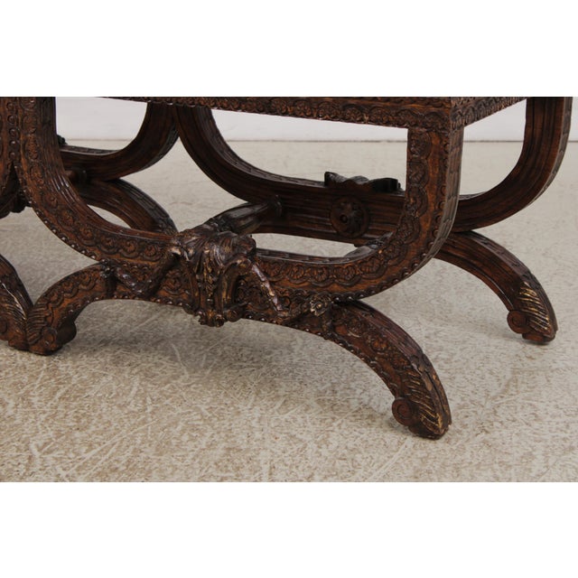 French Louis XIV Double Seat Cane Bench For Sale - Image 13 of 16
