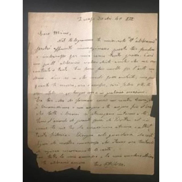 Letter from Ottone Rosai addressed to Mino Maccari. Dated : 30 December 1940, Firenze. Dimensions: 23x14 cm. Good...