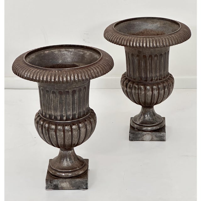 English Garden Urns or Planters of Burnished Cast Iron 'Priced Individually' For Sale In Austin - Image 6 of 9