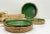 Vintage French Green Ceramic Glazed Bowls with Straw Base, 1970s, Set of 5 For Sale - Image 10 of 12