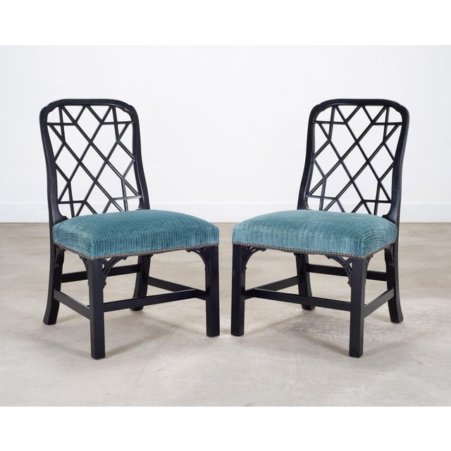 Set of Eight Chinese Chippendale Dining Chairs by Hickory Chair For Sale - Image 11 of 18