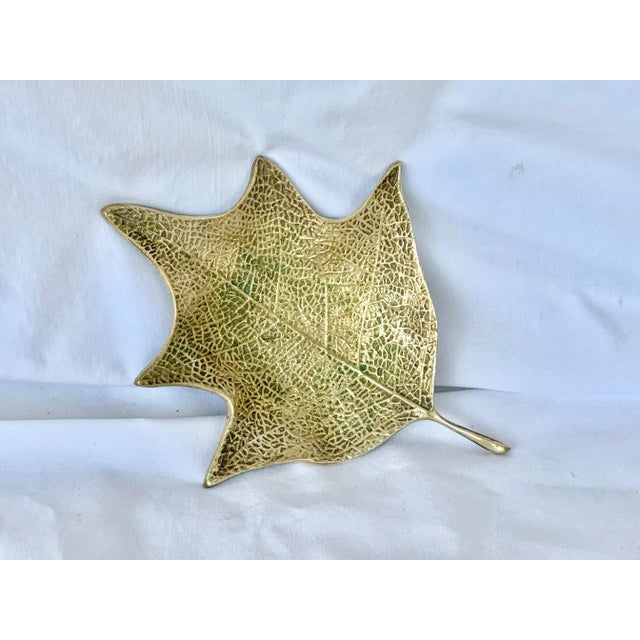 Vintage Brass Poinsettia Leaf Catchall For Sale - Image 13 of 13