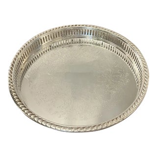 Antique W & S Blackington Silver Plate Footed Tray For Sale