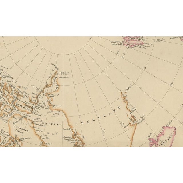 Antique Map of North Circumpolar Regions with Kamtschatka and Vancouver Island, 1860 For Sale - Image 3 of 10