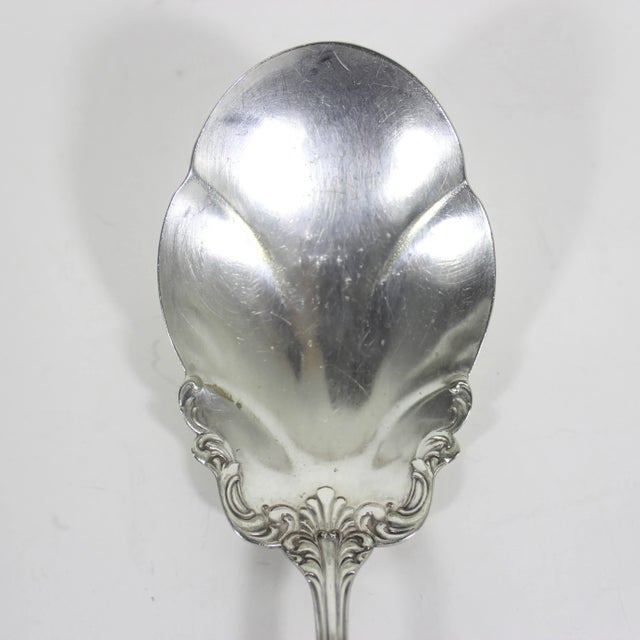 Late 19th Century Large Antique 1896 R. Wallace Silver Plated Shell Casserole Spoon, Joan Serving Spoon, Hostess Server Silver Plated Plate For Sale - Image 5 of 10