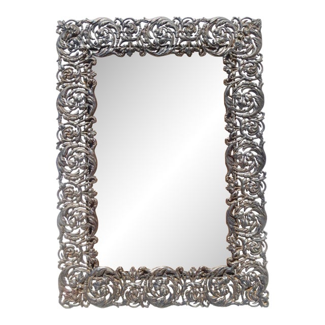 Circa 1900 Silverplate Metal Frame For Sale