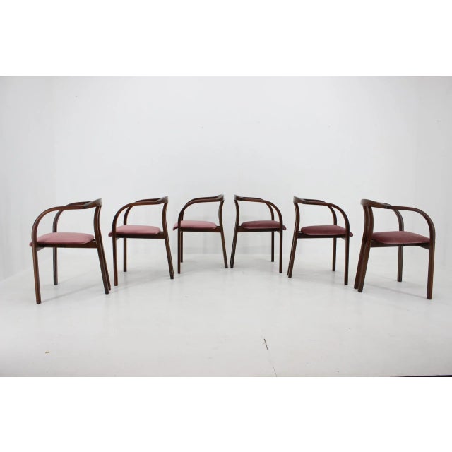 Dining & Side Chairs from Ton, 1980s, Set of 6 For Sale - Image 3 of 9