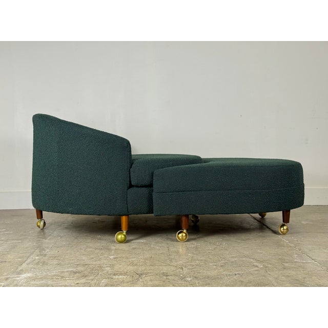 1960s Adrian Pearsall Tub Chair + Ottoman - Oversized Mid Century Modern Havana Lounge For Sale - Image 10 of 11