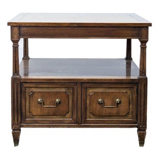 Vintage End Table With Cabinet For Sale