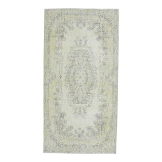 1970s Vintage Handmade Wool Cotton Yellow Area Rug For Sale