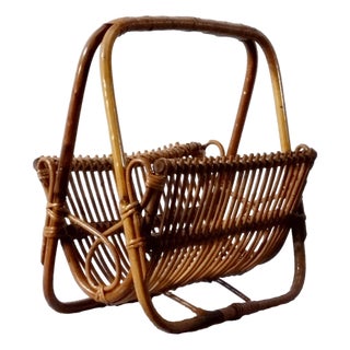 Bamboo Magazine Rack, Italy, 1960 For Sale