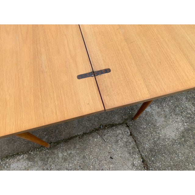 Mid-Century Square Folding Dining Table For Sale - Image 4 of 5