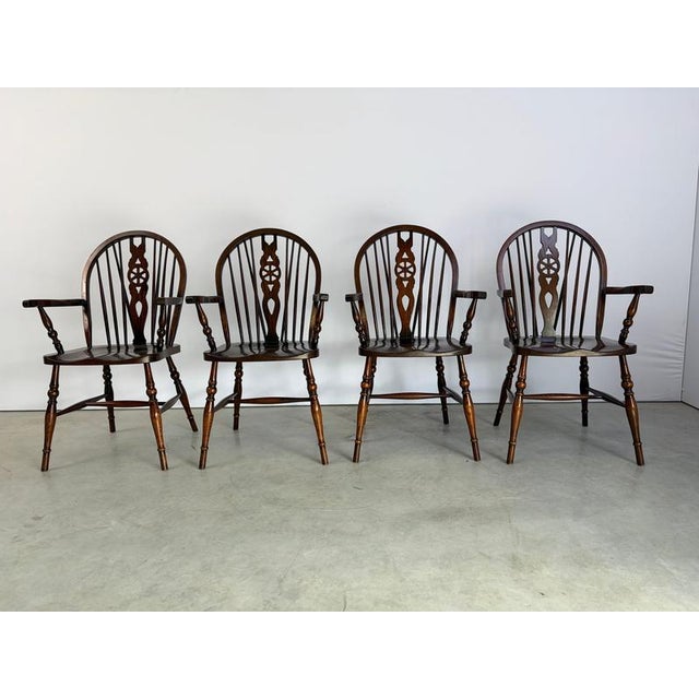 English Windsor Style Dining Chairs, 1960, Set of 4 For Sale - Image 10 of 11