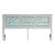 White Faux Bamboo Fretwork King Headboard with Mirrored Back For Sale
