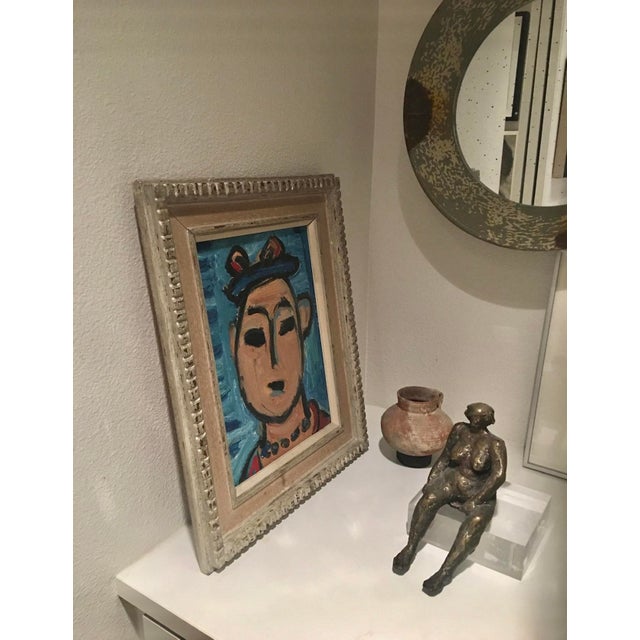 Abstract Portrait of a Woman in the Manner of George Rouault For Sale - Image 6 of 6