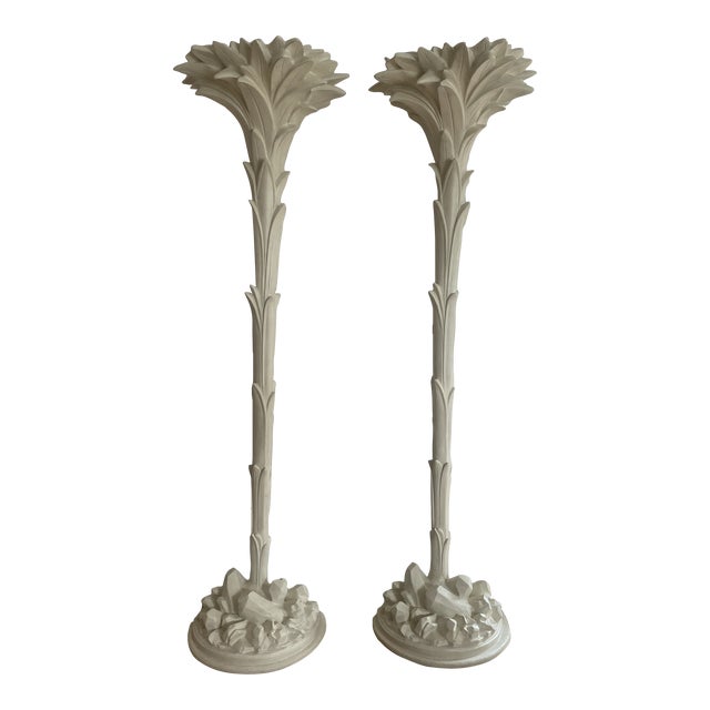 1960s Pair of Fiberglass Torchères in the Manner of Serge Roche For Sale